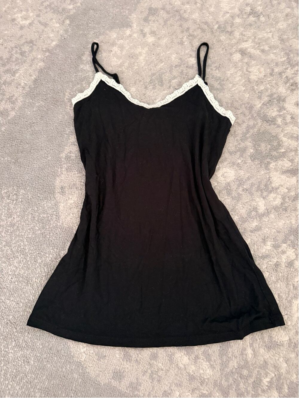 Y2K Babydoll Lace Cami Black Coquette Kawaii Ballet Camisole Forever 21 Medium